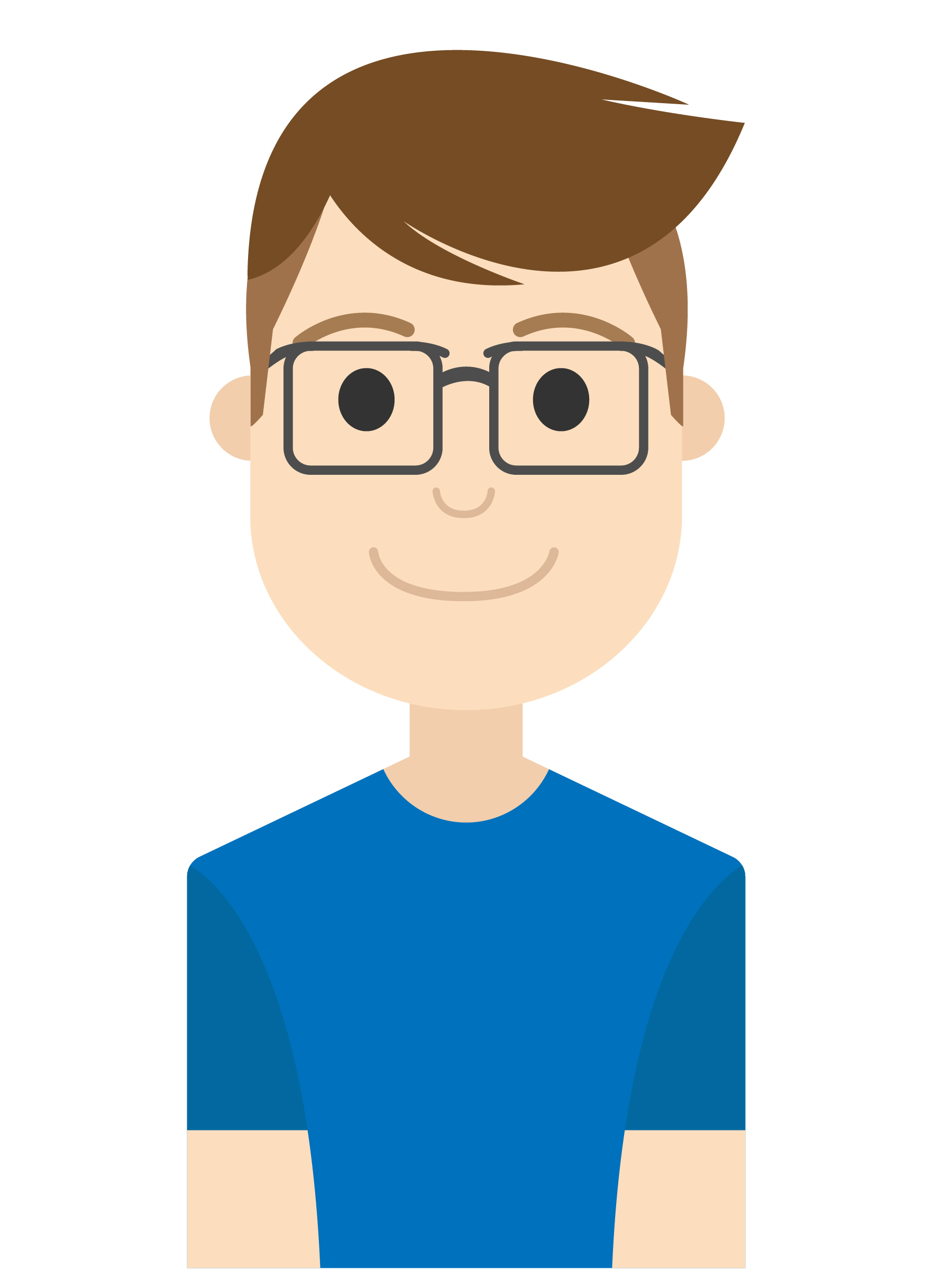 boy glasses blue shirt