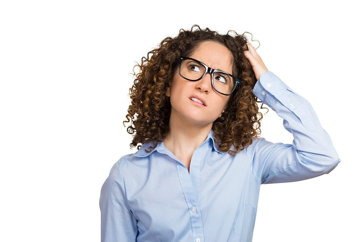 Lady making decision on computer repair